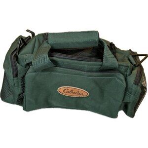 Vintage Cabelas Dark Green Small Duffle Bag Fishing Hunting Hiking 13x6x6